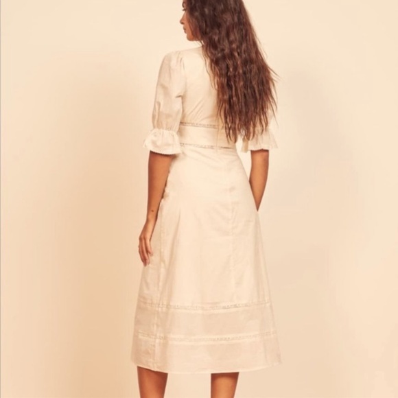 Reformation Fran Lace Paneled Midi Dress size 8 - Picture 2 of 8